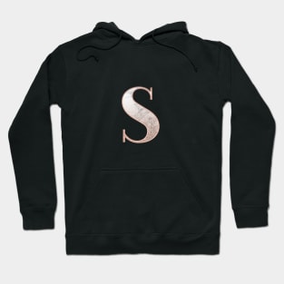 Monogram rose gold glitter marble S Hoodie